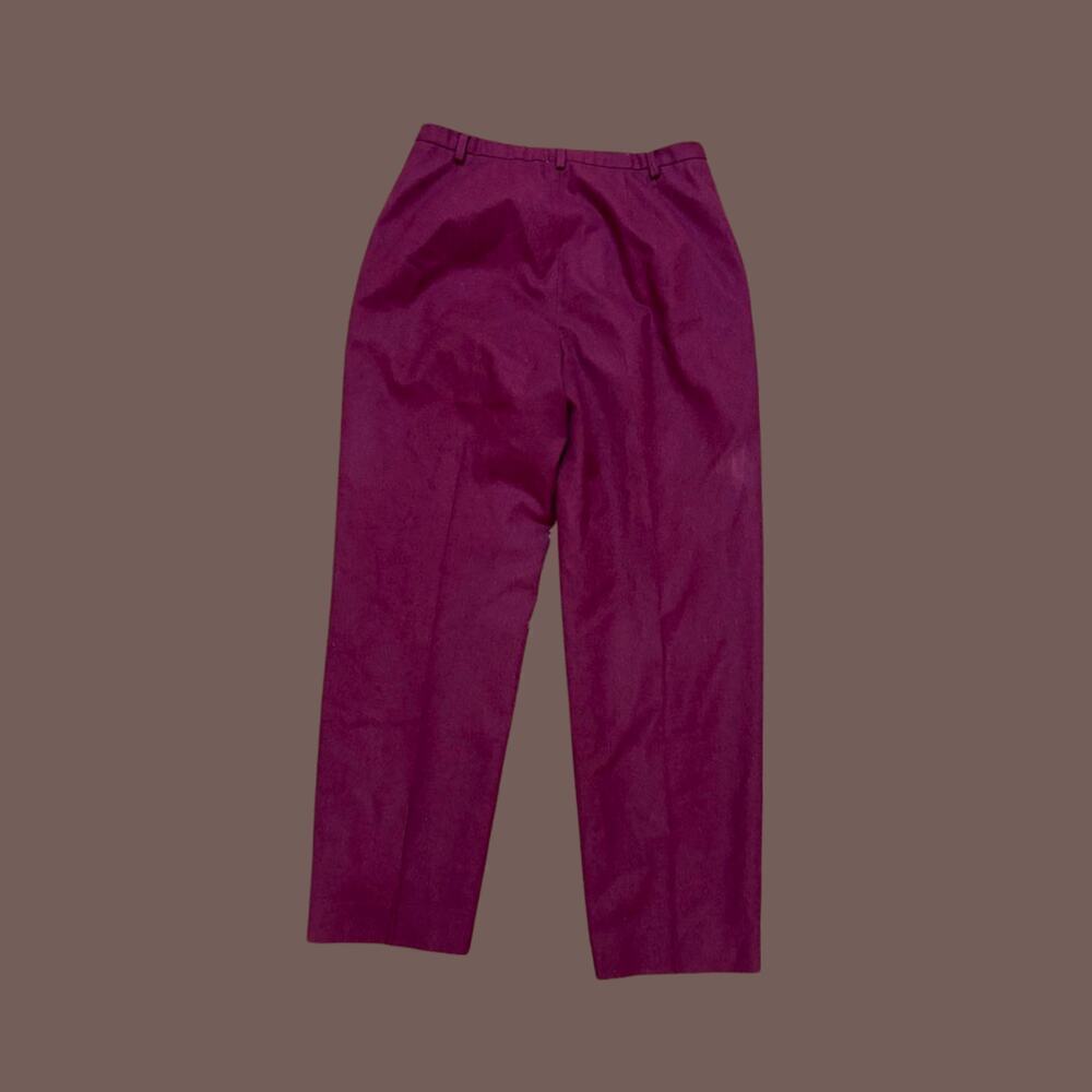 Vintage Pendleton Women’s Burgundy 100% Virgin Wool Trousers Size 14 - Picture 2 of 5